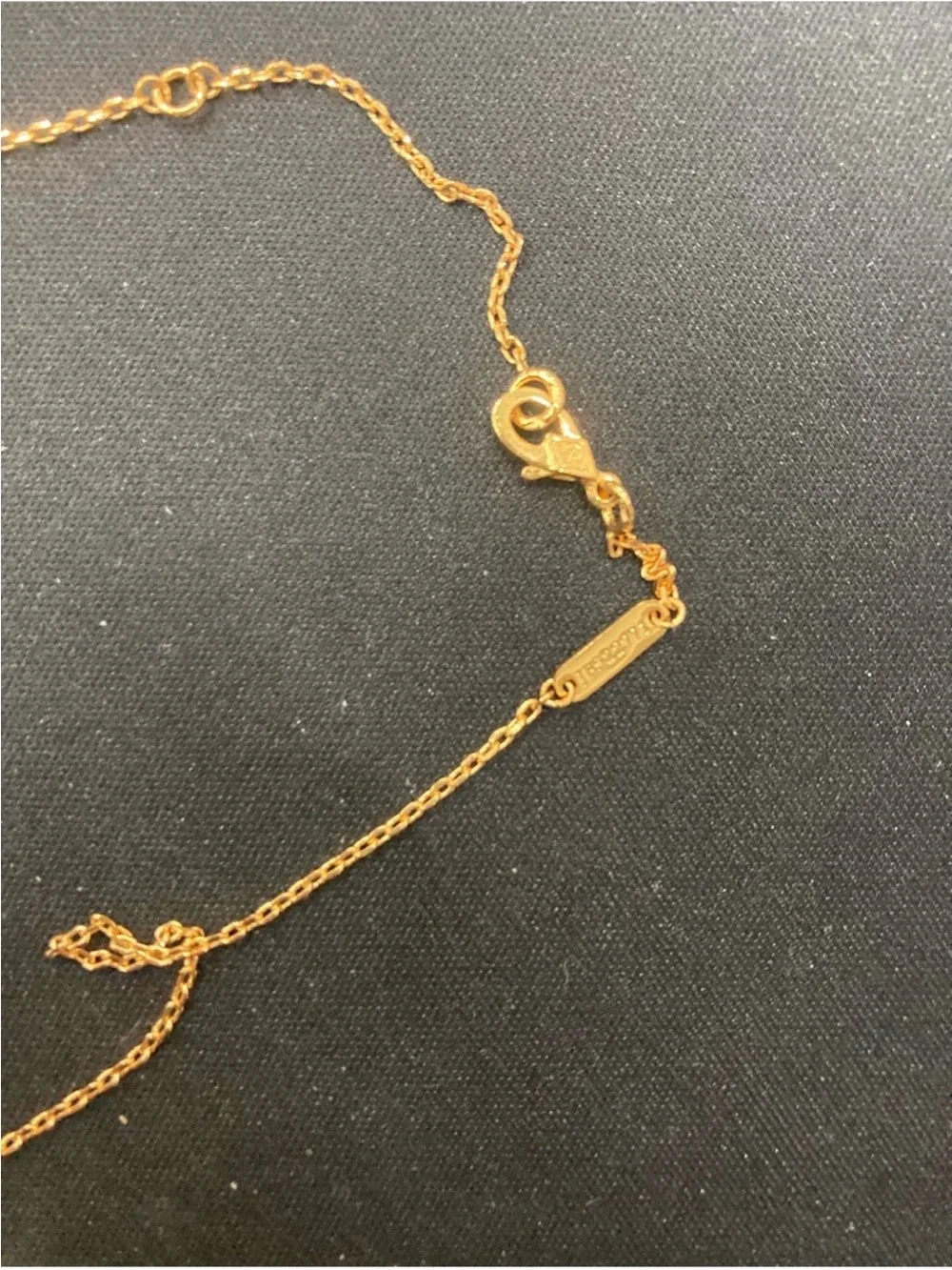 Van Cleef & Arpels Gold Necklace with Green Clover Motif